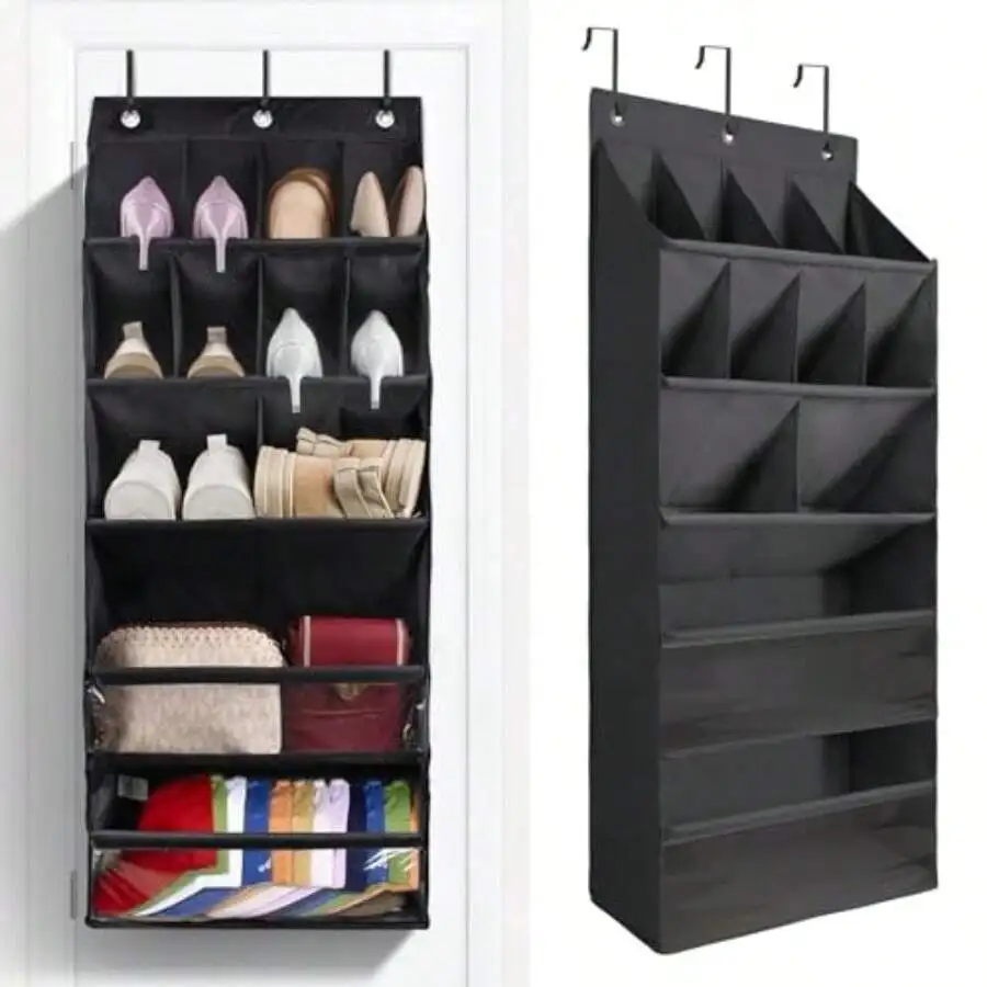 1 Pack Over-The-Door-Shoe-Organizers, Hanging Shoe Organizer With Large Pocket Shoe Holder Hanging Shoe Rack For Closet Shoe Org