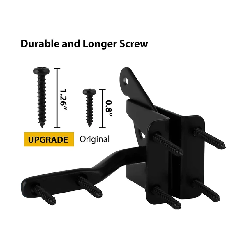 

ABNO-4X Self Locking Gate Latch For Wooden Fence Heavy Duty, Steel Spring Cable Pull String Gate Hardware Gate Lock