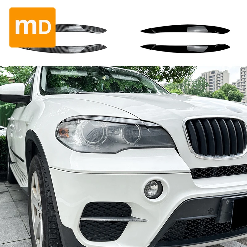 

Для 2008-2013 BMW X5 E70 наклейка на переднюю фару для бровей декоративная наклейка на глаза для бровей Модифицированная