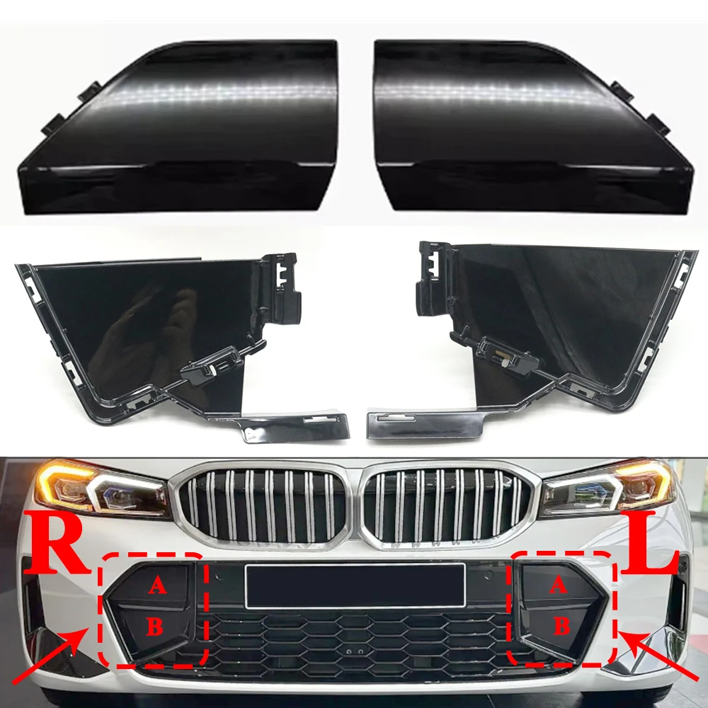 Exterior Front Bumper Grille Screen Air Intake Cap Lid Towing Hook Eye Cover For BMW 3 G20 G21 320i M340i M Sport 2023-2025