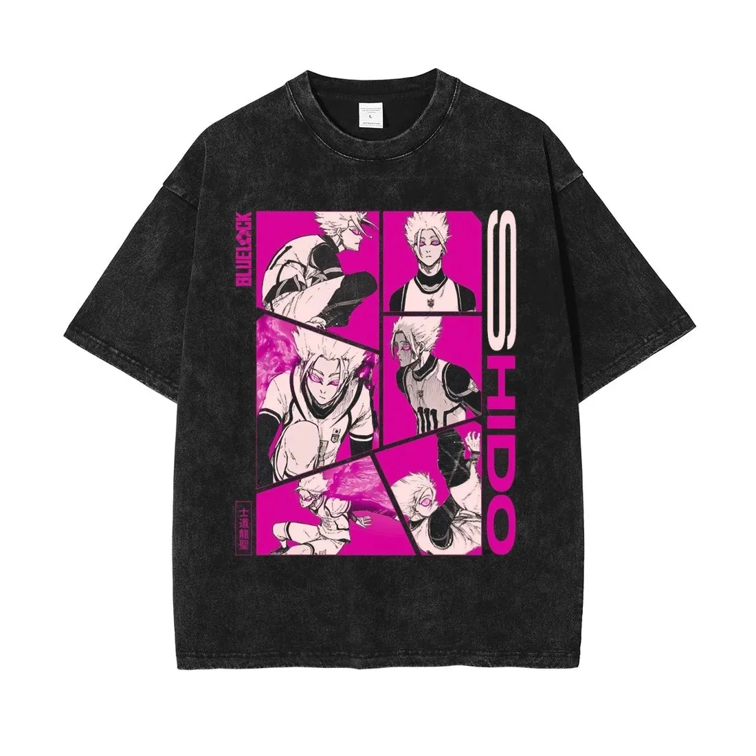 

Футболки с графическим принтом Blue Lock Shidou Ryusei в стиле спортивной анимации, винтажные, с эффектом потертости, с короткими рукавами, унисекс, для уличной моды