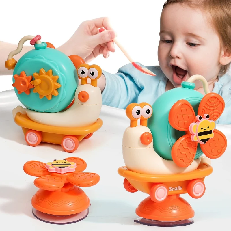 3in1 Baby Montessori Inspired Dining Table Sucker Rotation High Chair Toy Suction Cup Spinner for Baby Toddler and Newborn Gifts