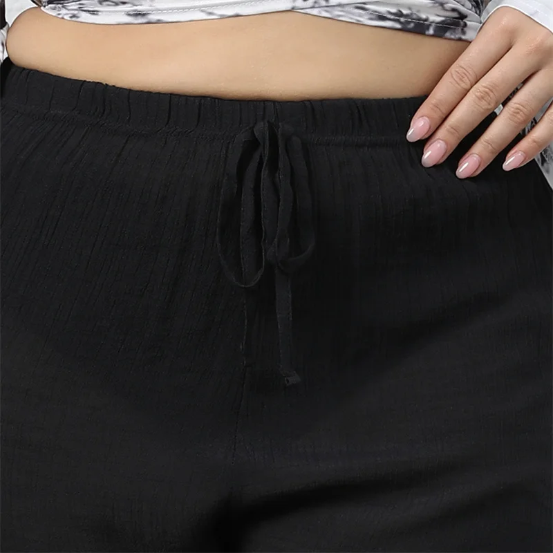 سروال فانوس للتخسيس من Street Sle للنساء مقاس كبير، كاجوال مريح، مكون من تسع قطع، بنطلون خصر