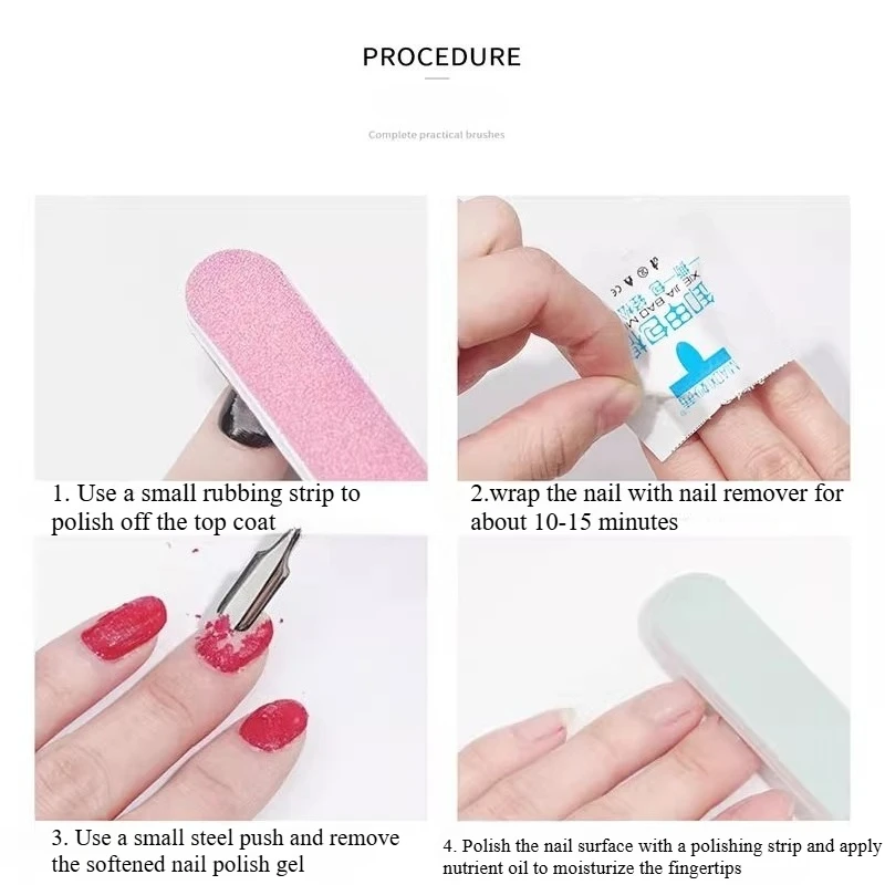 200 Pz/scatola Gel Polish Remover Salviette Umidificate Tamponi di Carta Nail Gel Remover Avvolge Foil Nail Art Cleaner One Step Rimuovere Strumenti per Manicure