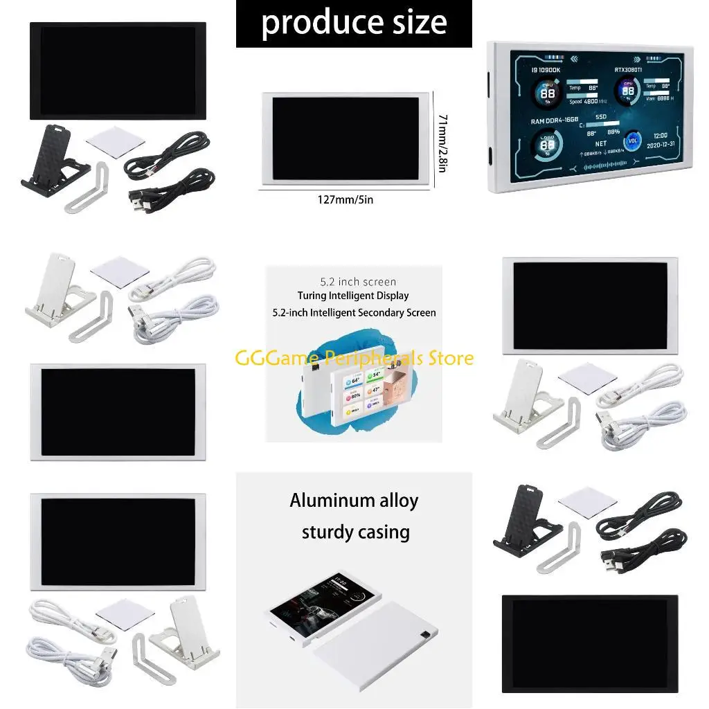 

U55B Lightweight 5.2inch Secondary Display Expandable Screen Dynamic Editable Theme Background Support Accessories