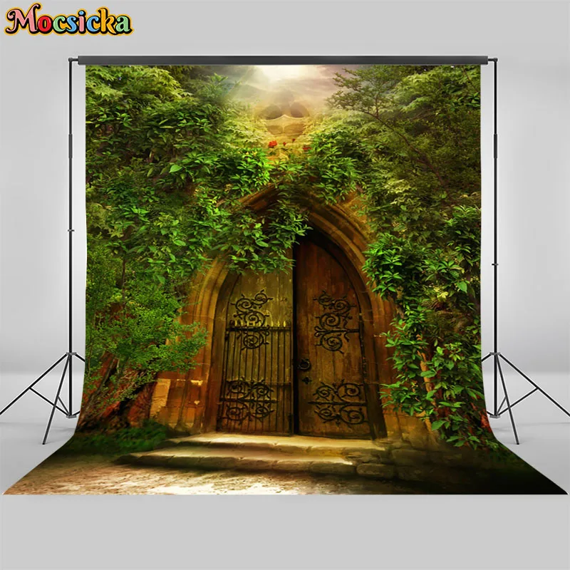 

Mocsicka Spring Backdrop Pumpkin Lantern Castle Forest Moon Tombstone Baby Photography Background For Photo Studio Props