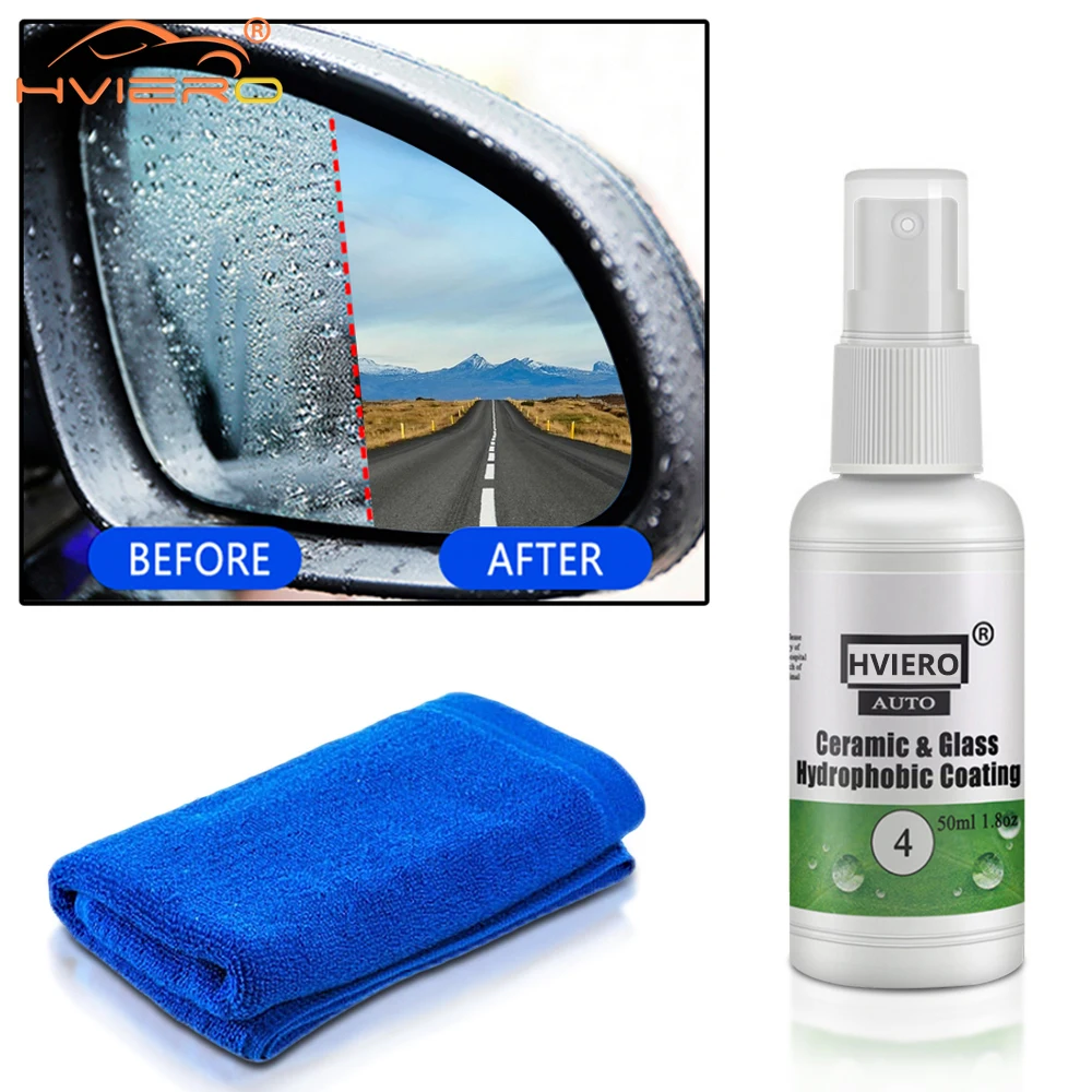 Ceramic Glass Nano Hydrophobic Coating Anti-rain 20ml/50ml/100ml Windshield Rainproof Agent Spray Car Remover Polish Accessories