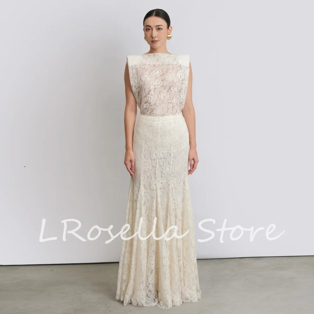 LRosella Wedding Dress Ogranza Lace Strapless Pleat Floor-Length sleeveless Exquisite Elegant Morden style Luxury  فساتي2024