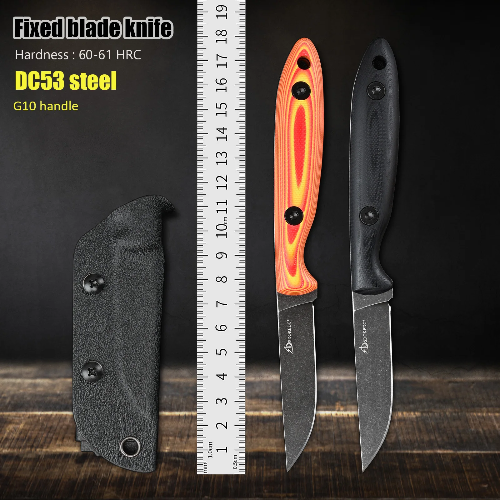 

DC53 Steel Tactical Survival Knives Utility Rescue Self Defense Fixed Blade Knife Outdoor