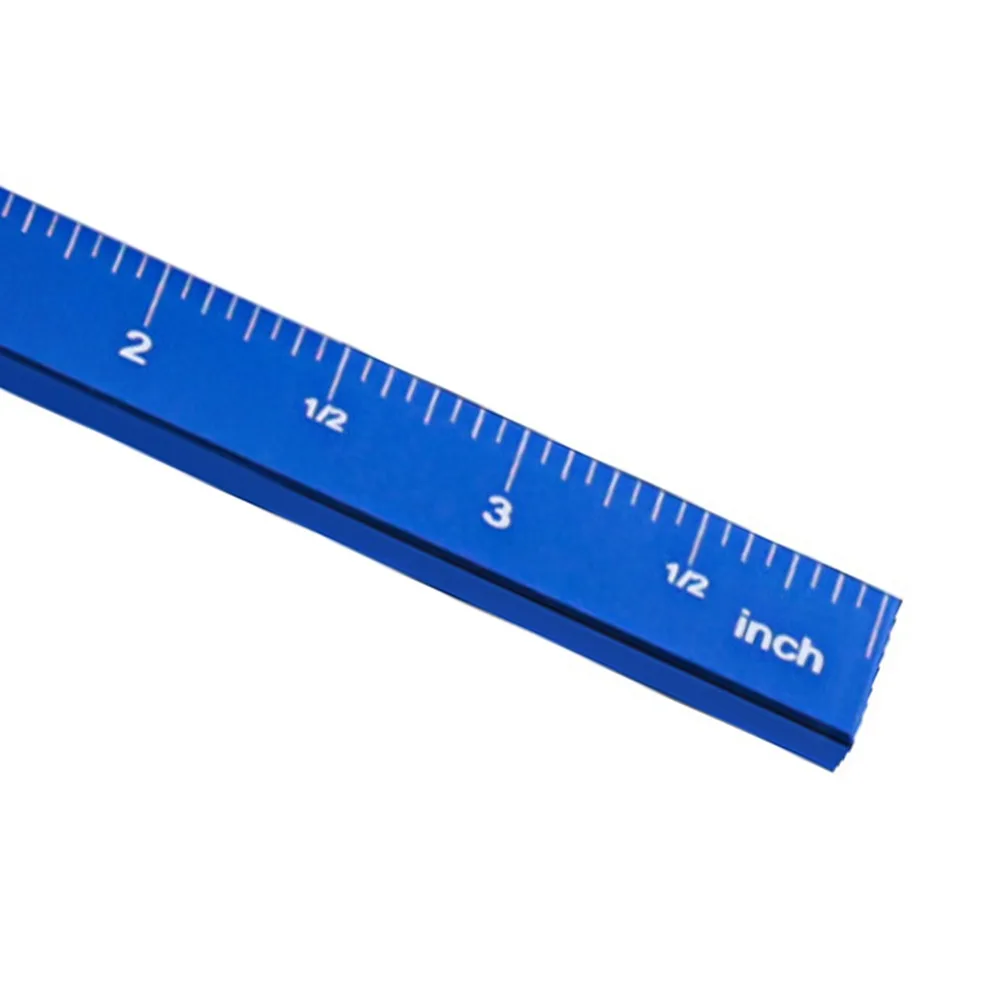 Precise Aluminum Alloy Center Gauge 90 Degree Blue Center Finder Tool 45 Degree Center Scribe Woodworking