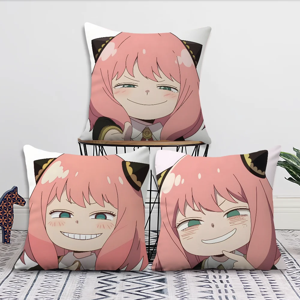 الكلاسيكية أنيمي غطاء أريكة غرفة المعيشة غرفة نوم اللوح الأمامي مسند الظهر وسادة مربع وسادة قيلولة الوقت S-Spy X F-Family-Anya وسادة Cas #1