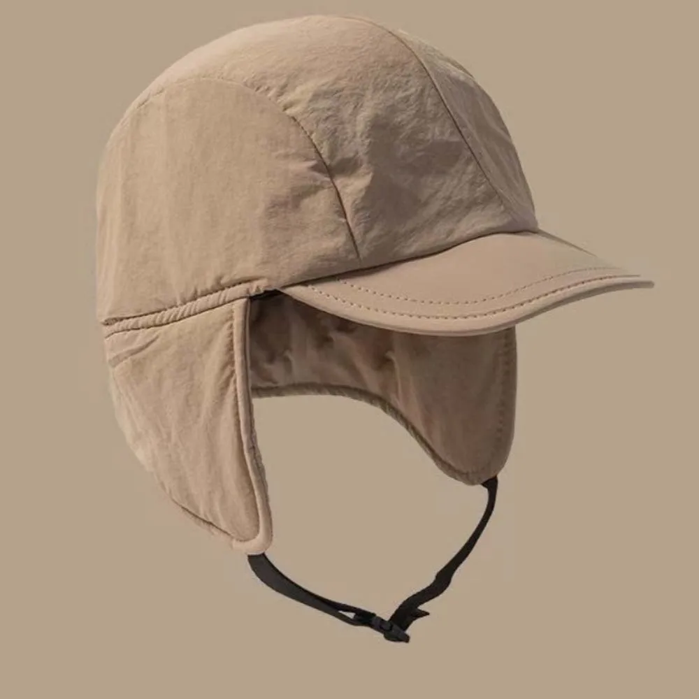 Japanese Style Ear Protection Ushanka Lightweight Multi-functional Earflaps Visor Hat Cotton Soft Windproof Pilot Cap Men