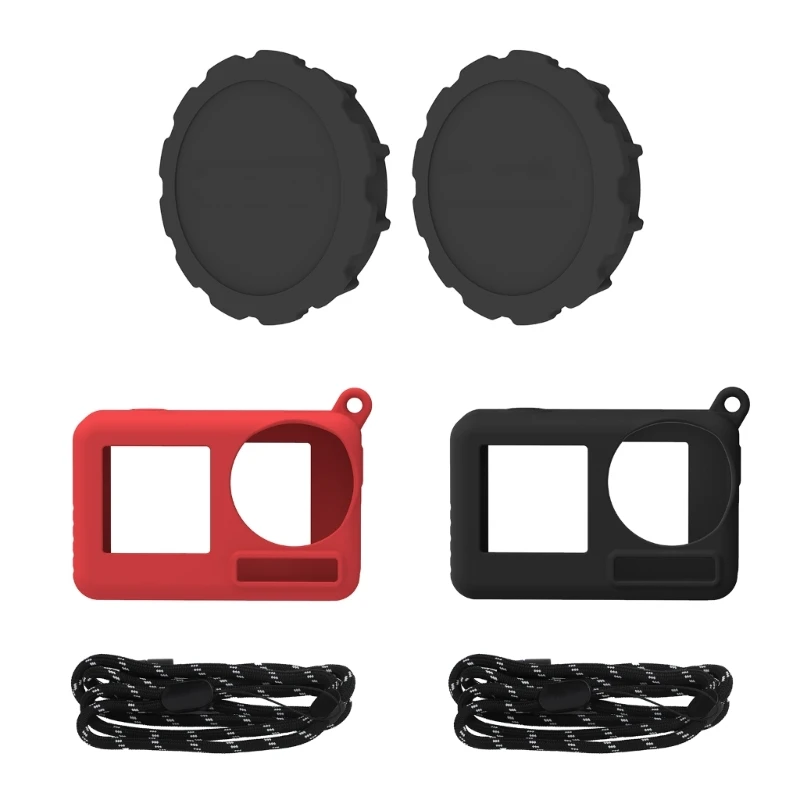 QX2B For Action 3/4 Silicone Cover Protective Case Lens for DJI  Action 4 Lens Cap Protective Cover Sports Camera Accessory