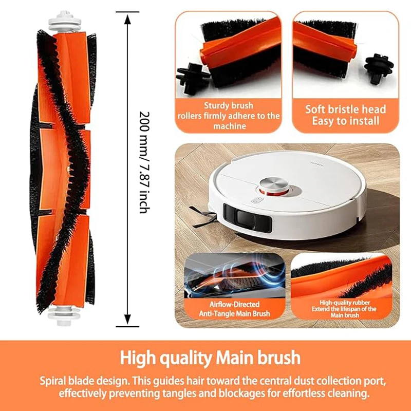 For Xiaomi 5/5 Pro Robot Vacuum Cleaner Accessories Main Brush HEPA Filter Side Brush Mop Pad Dust Bag Replacement Parts - view 2