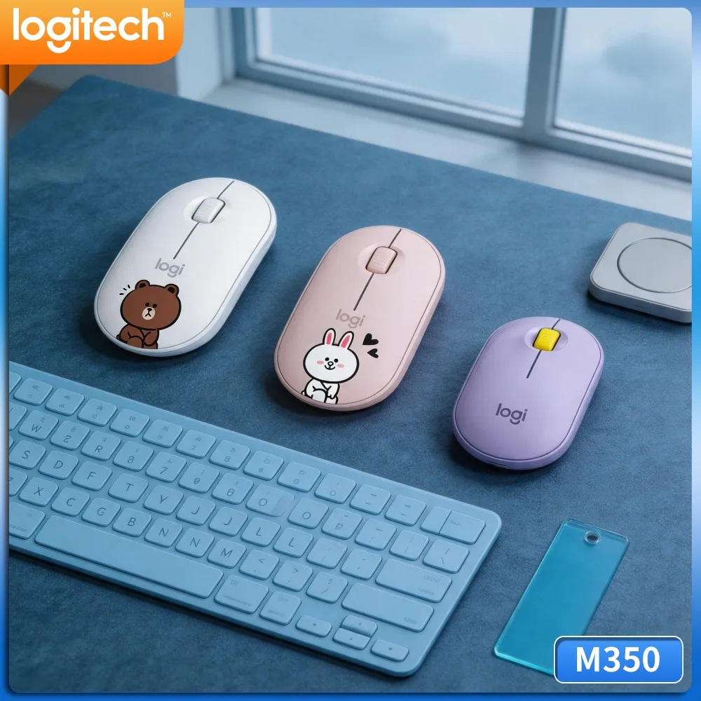Logitech M350 PEBBLE Wireless Mouse Lightweight Dual Mode Silent Click For Notebook PC Tablet Home Office Travel Work