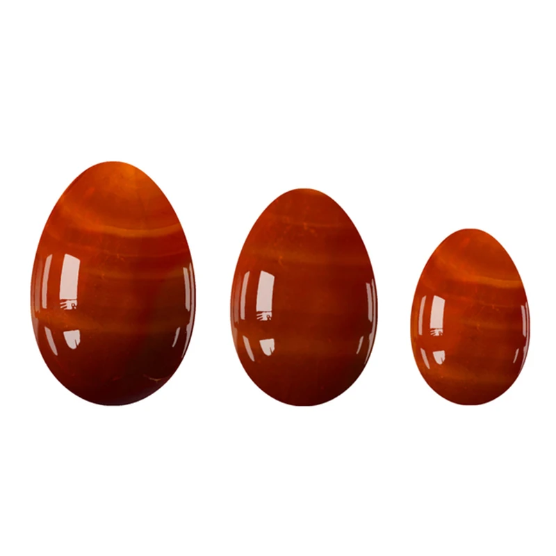 Red Agate Jade Yoni Egg Undrilled Jade Egg Massage Ball Vaginal Muscle Firming Women Pelvic Kegel Exerciser Jade Massager - Detail 1