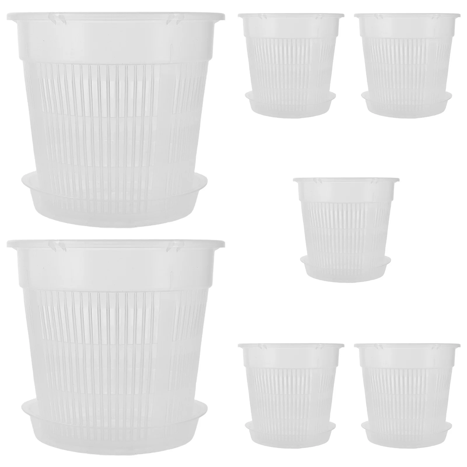 

7Pcs Orchid Flower Pots Slotted Transparent Resin for Circulation Root Control and Easy Watering Indoor Outdoor
