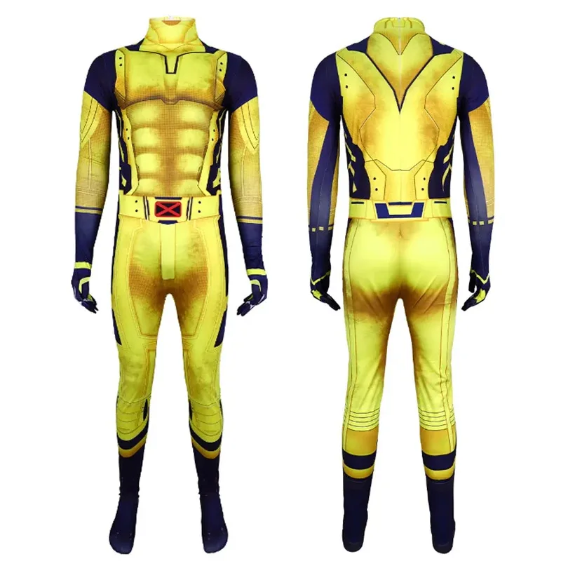 Costume da ragazzo WOLVERINE Supereroe Cosplay Body in spandex con artigli Zampe Marvel Personaggio Mutanti Gioco di ruolo Regalo di compleanno Giocattolo