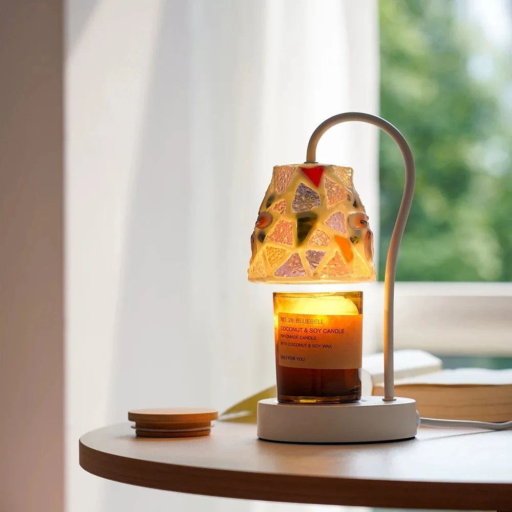Shell Shaped Retro Wax Melter Flameless Warm Aroma Table Lamp Bedroom Scent Candle Decor Light