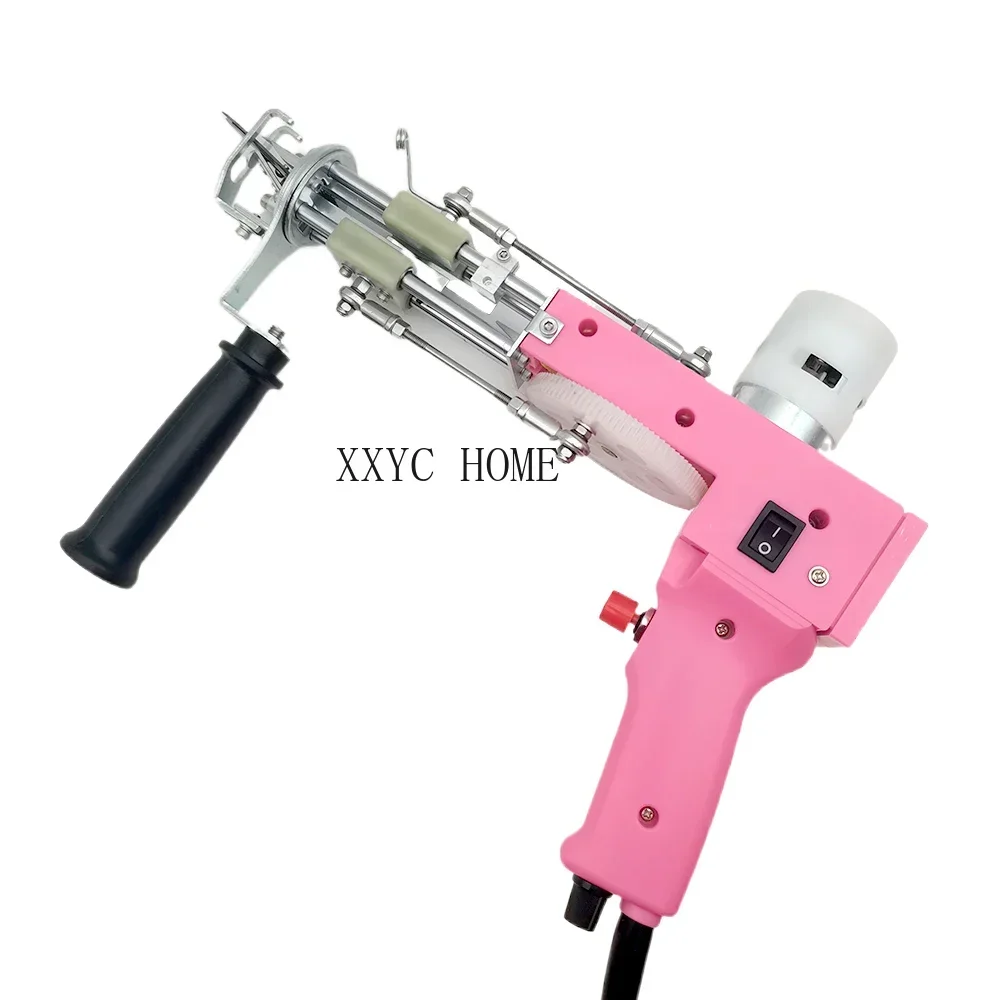 2 in 1 Pink Tufting Gun Cut Pile and Loop Pile Electric Carpet Rug Guns Carpet Weaving Knitting Machine for DIY Knitting