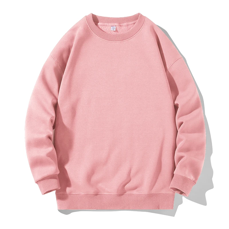 Autumn Sweatshirt Women Basic Tops Boyfriend Pink Loose Vintage Pullovers Women Winter Fleece Lined Sweatshirts Unisex Stitching