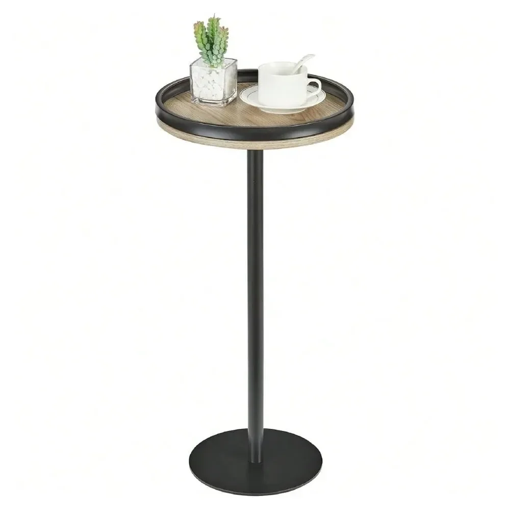 

Drink Table,Small Pedestal Table,Small Round Side Table For Narrow Spaces,Martini Table For Living Room, Bedroom, Bathroom,Balc