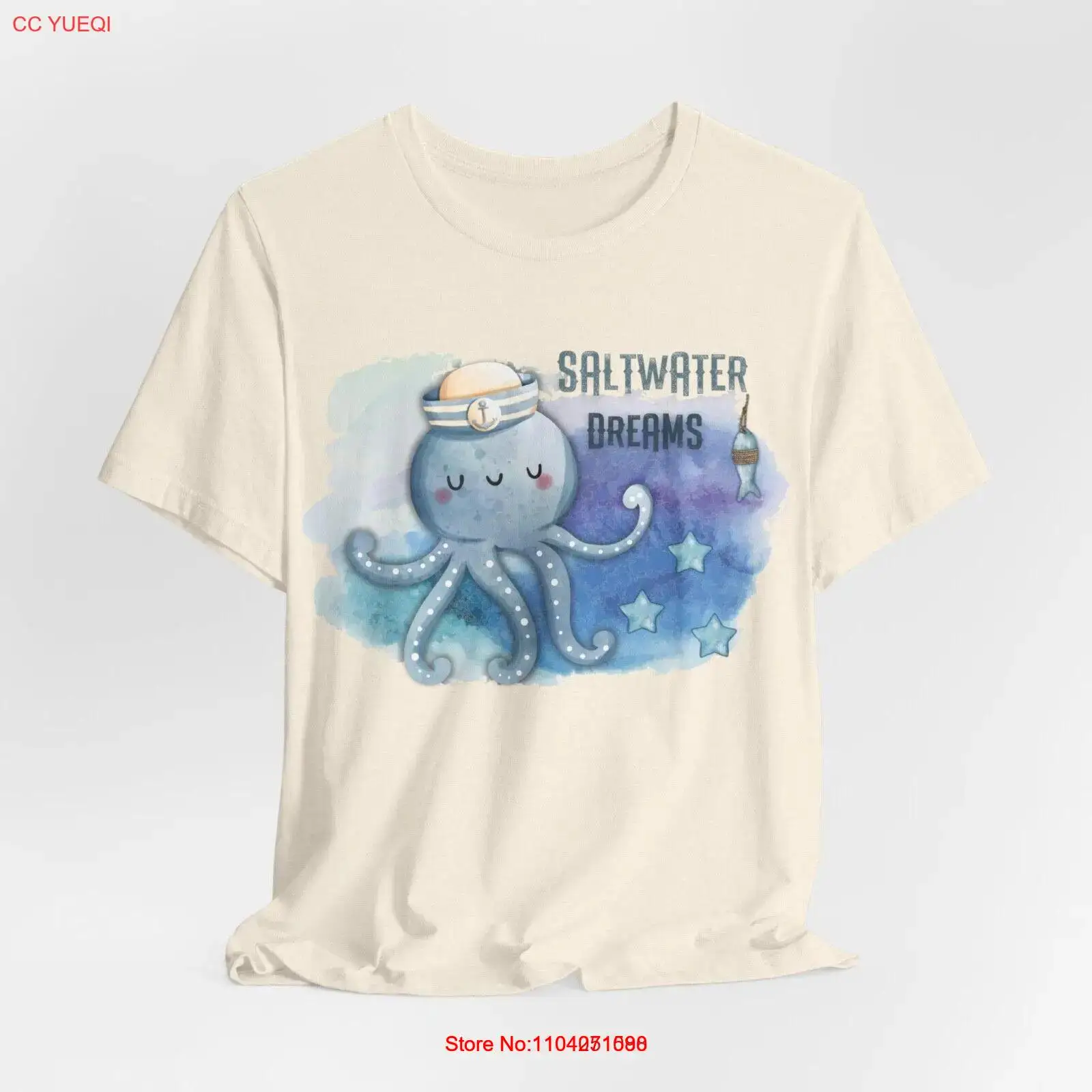 Saltwater Dreams T Shirt Unisex Men Women Sea Octopus Nautical Cute Sailor Ocean