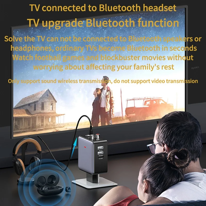 بلوتوث 5.3 جهاز ريسيفر استقبال وإرسال الصوت 3.5 مللي متر AUX/RCA/TF/USB كاريوكي HIFI ستيريو محول لاسلكي-الاتحاد الأوروبي التوصيل دائم سهل الاستخدام