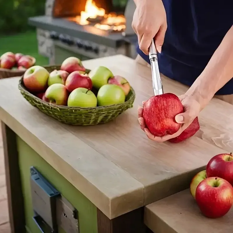 Easy-Use Apple Corer, 7.87 Inch Stainless Steel with Ergonomic Handle, Quick Core Remover, for Baking & Snack Prep, Easy Clean