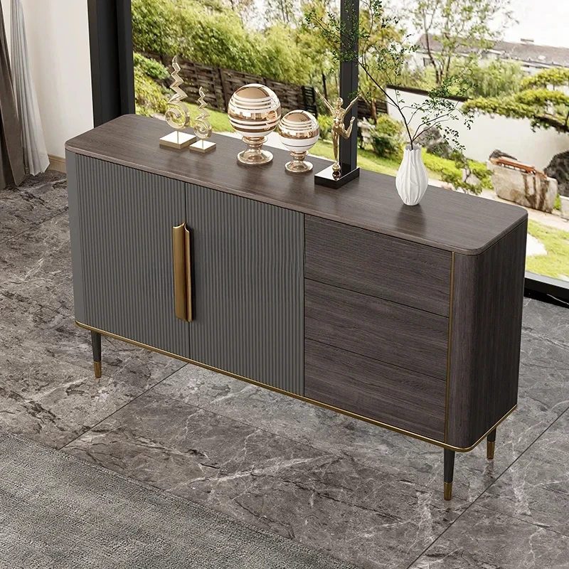 

Light Luxury Home Entrance Cabinet Post-Modern Partition Curio Cabinet Dining Side Shoe Cabinet Solid Wood Locker