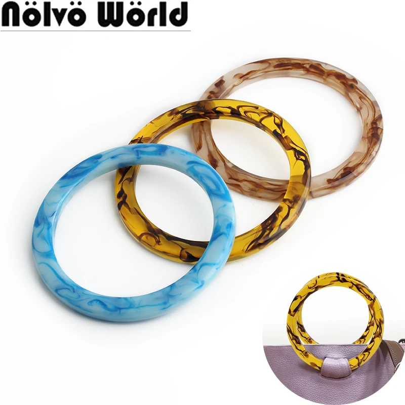 Innerlijke 9Cm Blauw, Koffie, Geel Ronde Acryl Hars Handgrepen Voor Handtas Riemen Korte Schoudertassen Band Band Accessoires