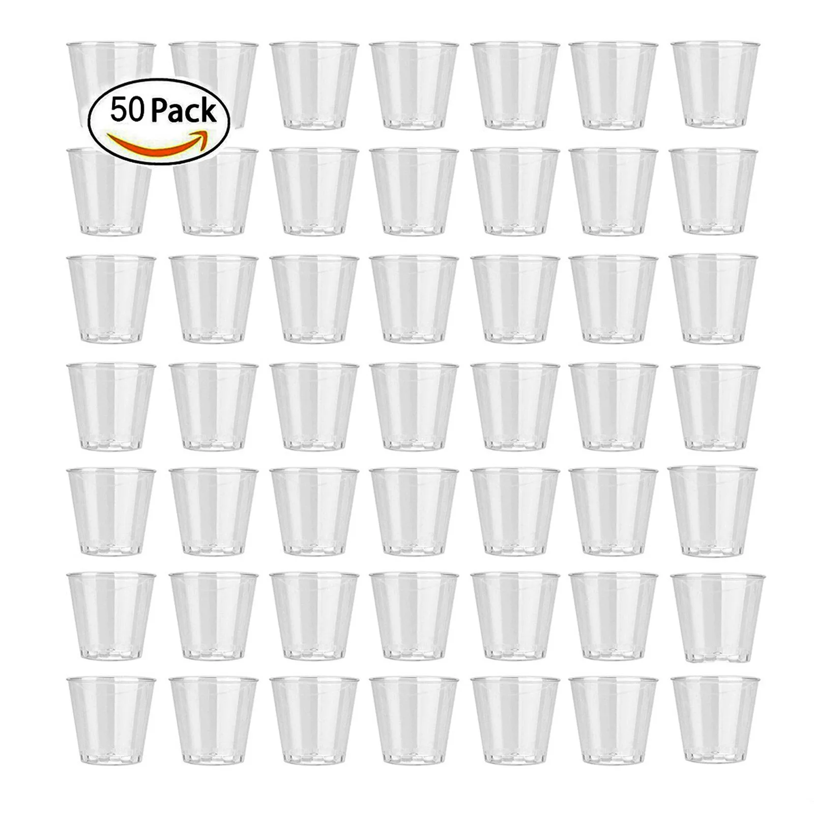 50Pack 30ML Clear Hard Plastic Disposable Cups Party Shot Glasses Jelly Mug One Time Use Tumblers Birthday Party Drinking