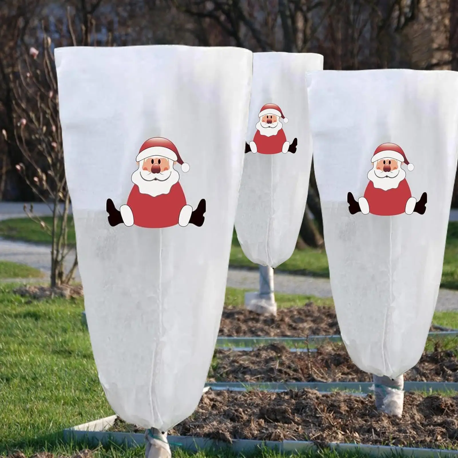 2pcs Tree Frost Protection Covers Plant Antifreeze Fabric Set Winter Plant Cold Protection Cover Christmas Tree Decoration Cover