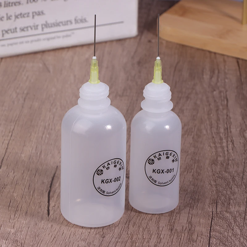 KGX-001 Solder Flux Paste Resin Tools Empty 50ML+100ML Liquid Plastic Alcohol Bottle Perfume Bottle With Needle Tip Repair