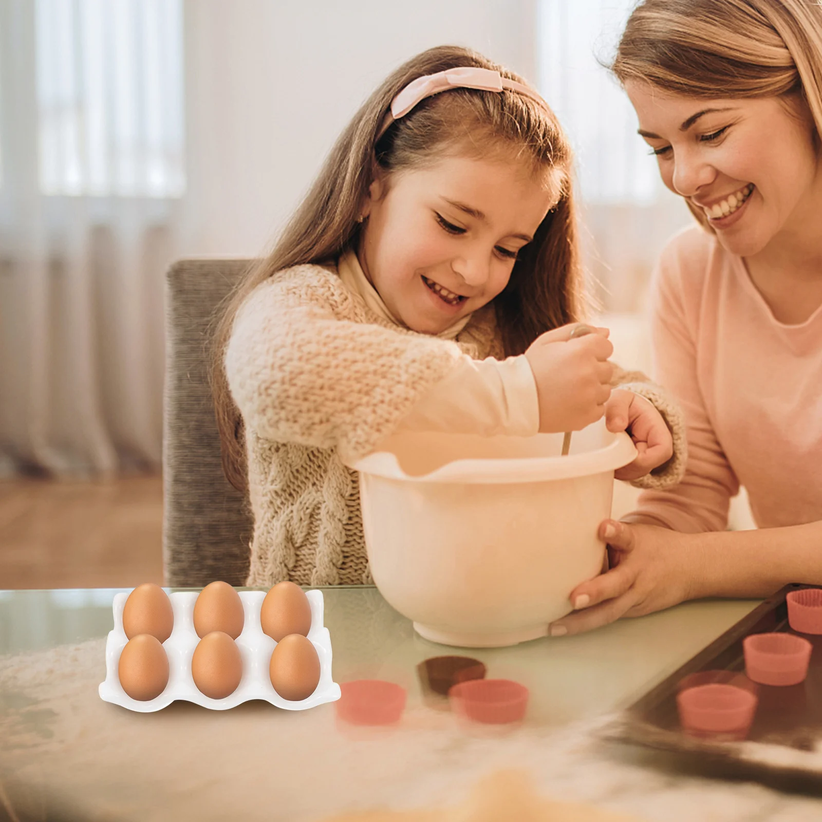 

1Pcs 6-Slot Ceramic Egg Tray Frosted Surface Storage Organizer Kitchen Holder Practical Household Egg Rack Reusable