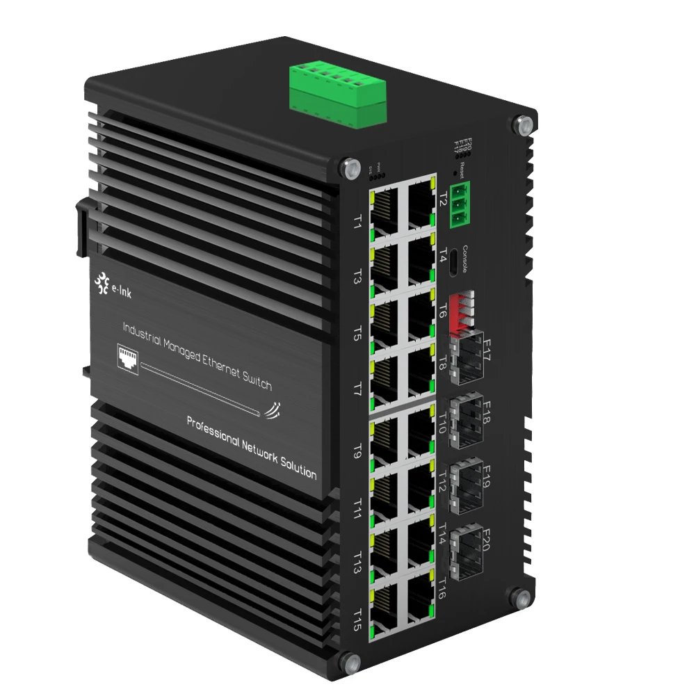 

Управляемый коммутатор PoE, 16 портов, 10/100/1000T, 802.3at + 4 порта, 1000X SFP, промышленный 16-портовый гигабитный Ethernet-коммутатор на DIN-рейке, 1000 Мбит/с