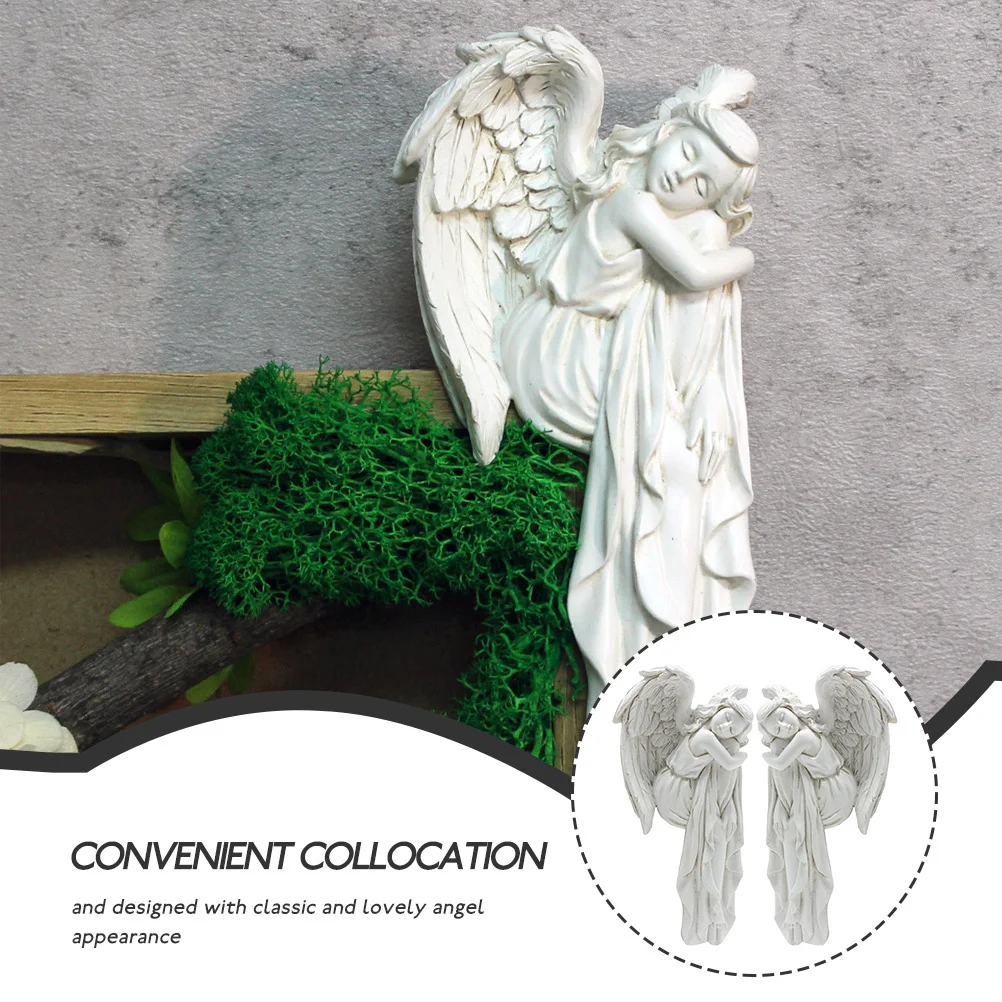 

2Pcs Door Frame Decor Angel Wing Ornaments Resin Hanging Decor for Wall Window Home Holiday Party Decoration Christmas Gift