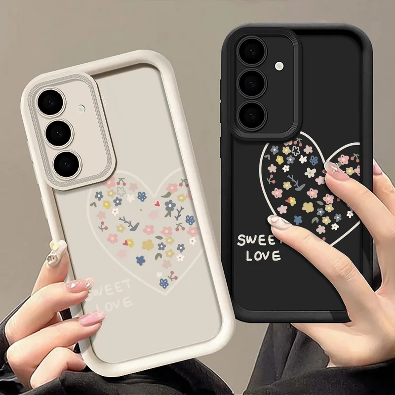 Süße Liebe Herzen Drucken Telefon Fall Für Samsung Galaxy A56 A16 A17 A36 A26 A55 A54 A15 S24 S25 FE S24 S23 S22 Ultra S25Edge Abdeckung