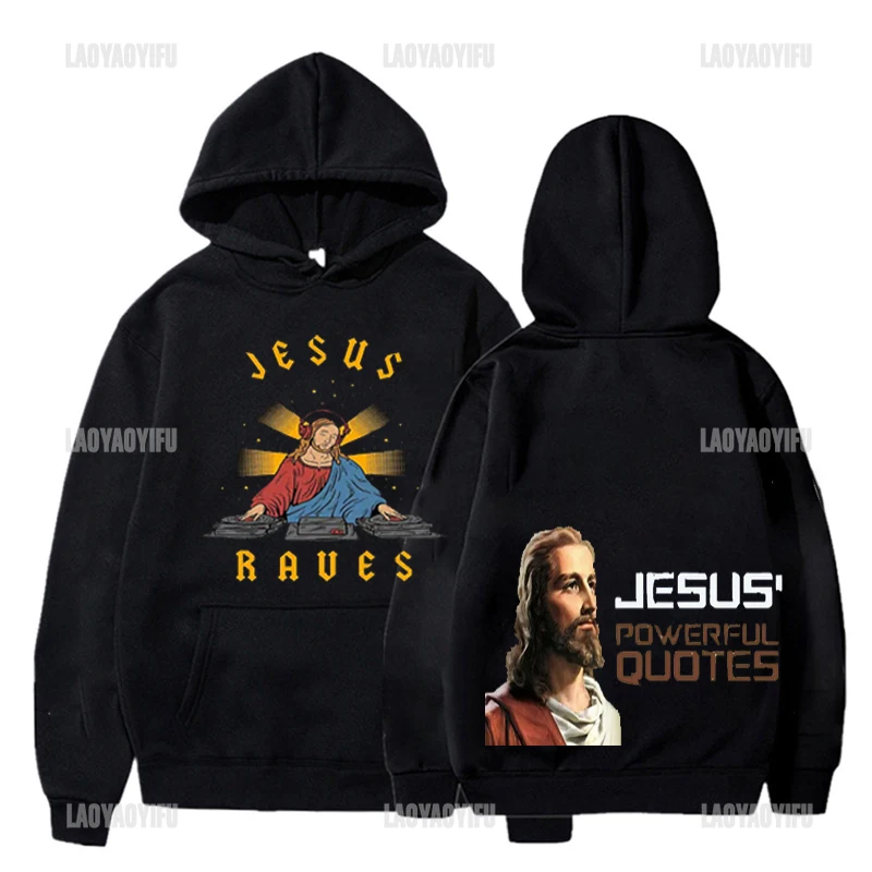 Casual New Arrival Unique Harajuku  Sale Streetwear Vintage  Jesus God Loves Your Hoodie Portrait Unisex Loose Hot 