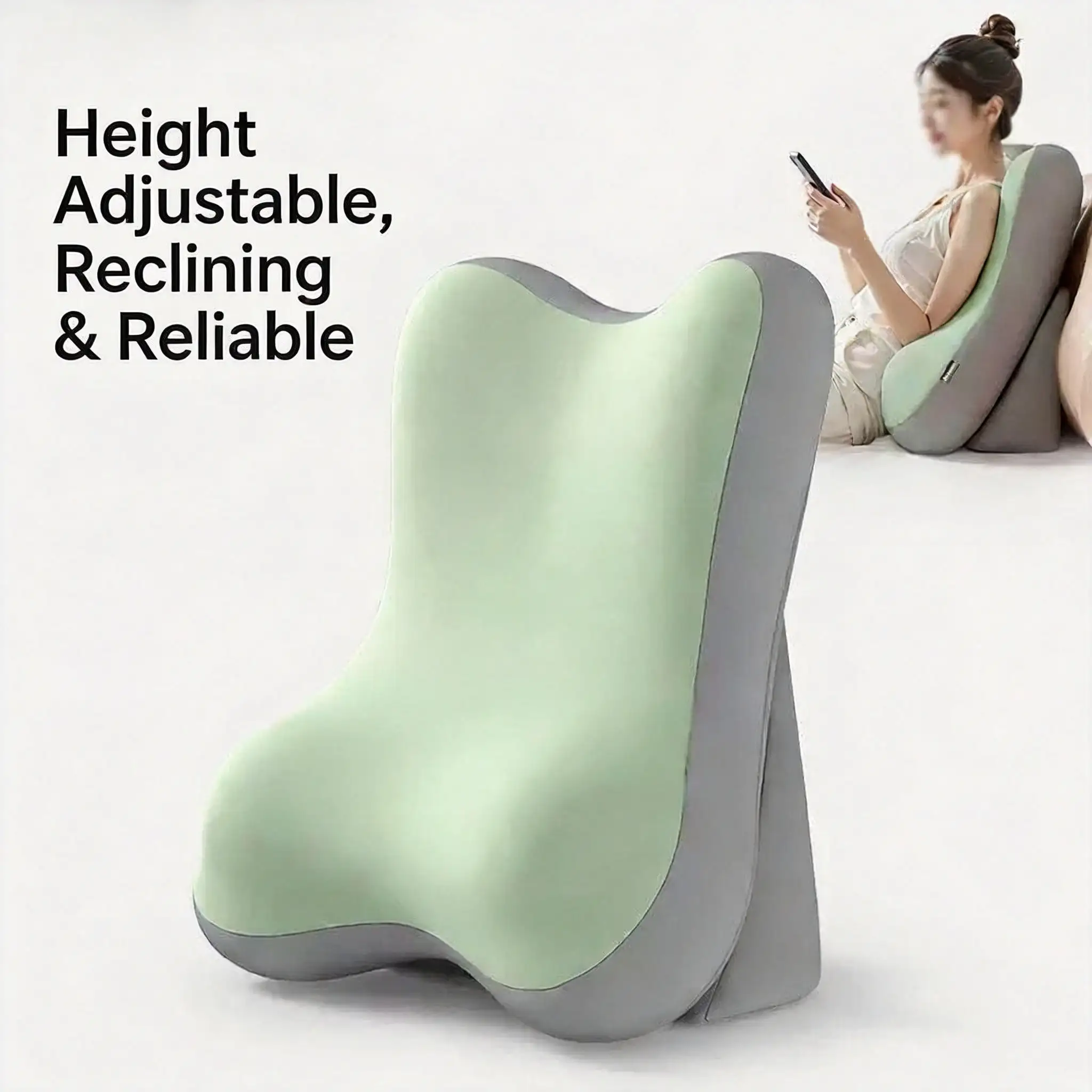 Adjustable & Removable Ergonomic Memory Foam Wedge Cushion, Leg Elevation Pillow With Back Support, Ideal For Bed, Sofa, Reading, Travel, Bedroom Essential, All Day Comfort
