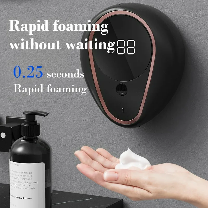 

Автоматический настенный дозатор для мыла с инфракрасным датчиком, компактный бесконтактный дозатор мыла, водонепроницаемый IPX5, для ванной и кухни