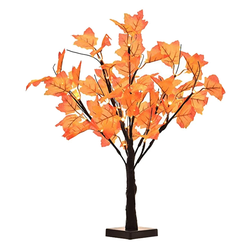 

Lighted Maple Operated Warm White Led Fall Decor Tabletop Home Autumn Decoration Hanging Tree Light Silk