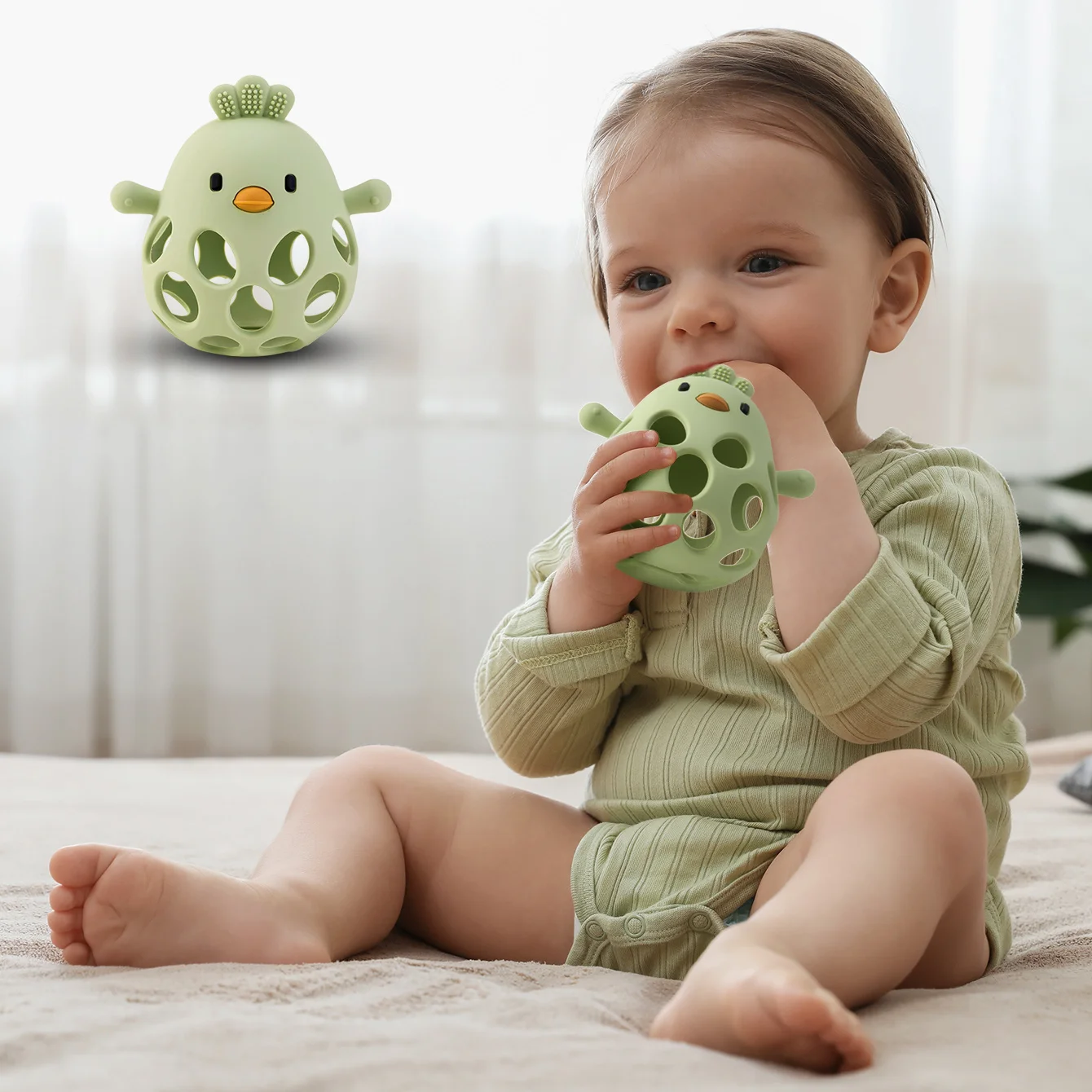Farbe Kinder 1PCS Silikon Baby Beißring Handschuhe BPA FREI Kautable Fäustlinge Anti Beißen Hand Schutz Säuglings Zahnen Spielzeug – Detail 7