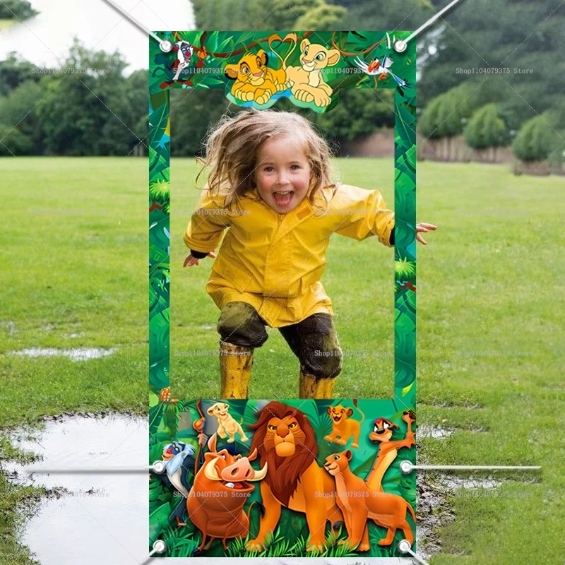 ديزني الأسد الملك كابينة تصوير إطار الصورة الدعائم ليتل الأسد سيمبا صور عيد ميلاد الأطفال التصوير خلفية الديكور #5