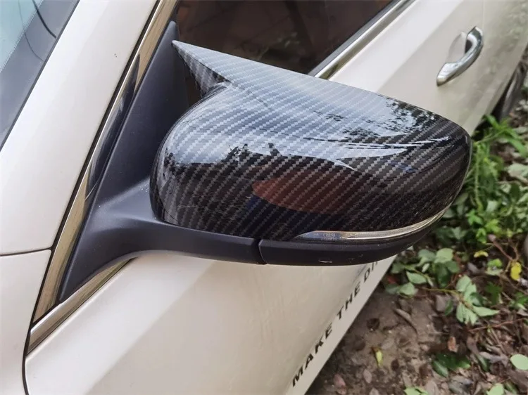 For Kia K4 2014-2019 Carbon Fiber Side Mirror Cover Caps M Style Horn Ear Replacement Modification