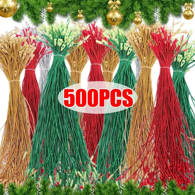 500/100 pz Natale Appeso Corde di Corda Palla di Natale Pendenti Gancio del Nastro con Scatta di Bloccaggio Festa Festival Corda A Scatto Decorativa