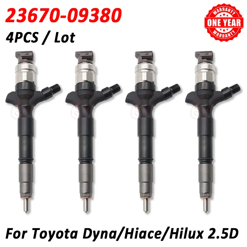 4PCS New Injector 23670-09380 Diesel Nozzle 2367009380 295050-0810 For Toyota Hiace Hilux VIGO 2KD 2.5D