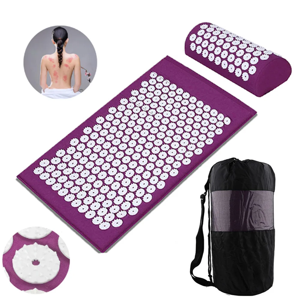 65x40cm Massager Cushion Acupressure Mat Pillow Relieve Stress Back Pain Massage for Acupuncture Yoga Muscle Relaxation