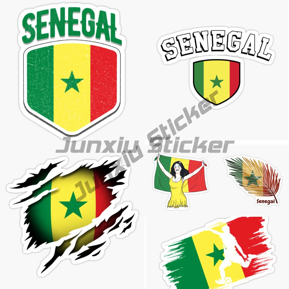 

SENEGAL Senegalese Flag Map Car Sticker Vinyl Waterproof and Self-adhesive Bumper Guitar Skate Locker Decal Accessories
