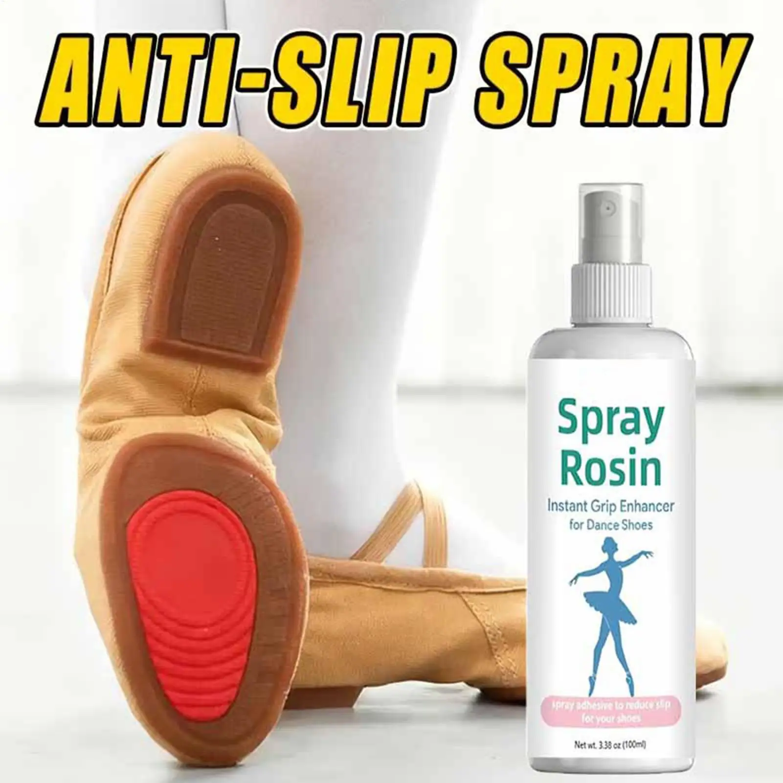 Spray de Resina de 100ml para Bailarines, Antideslizante, Portátil, de Larga Duración, Potenciador del Agarre para Zapatillas de Punta, para Clases, Preparaciones Escénicas y Audiciones